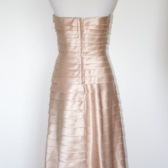 BCBG Layered Champagne Dress Cocktail Party New Sz 8 - Picture 3 of 3
